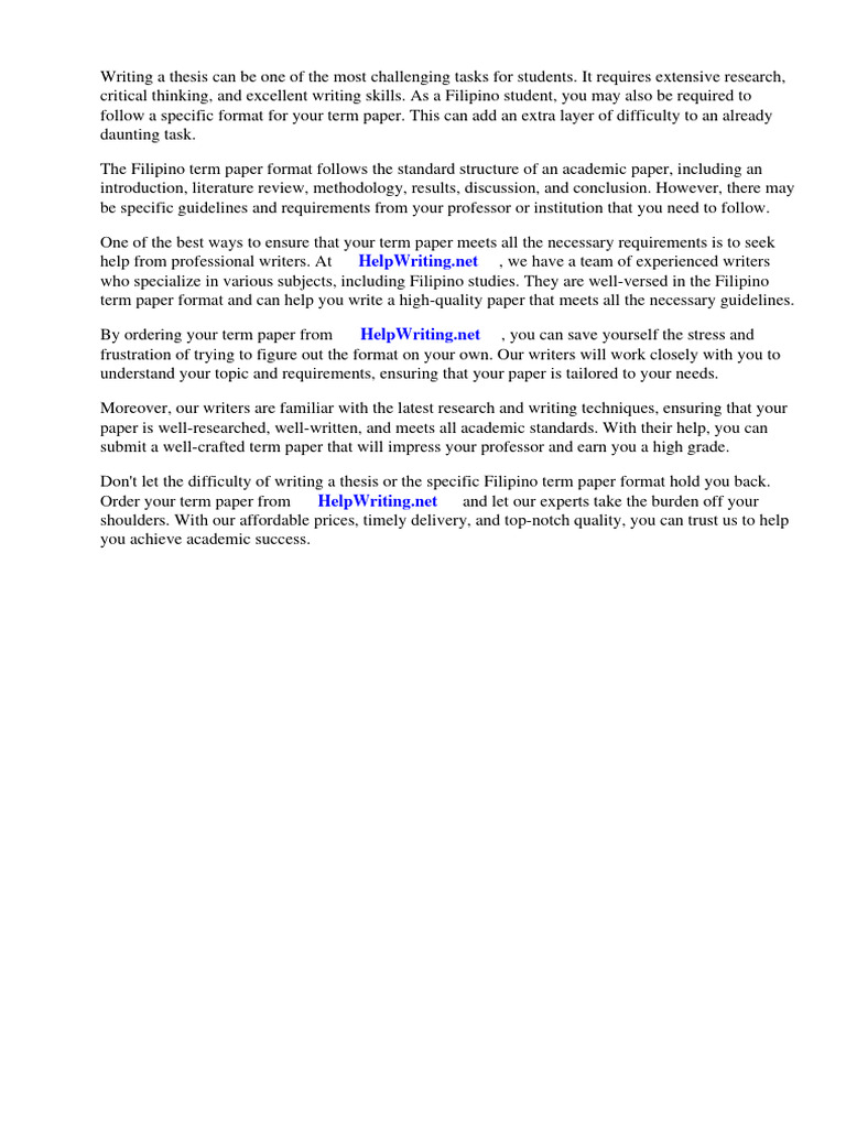 Filipino Term Paper Format | PDF | Tagalog Language | Academic Publishing