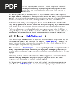 Term Paper on Prayer