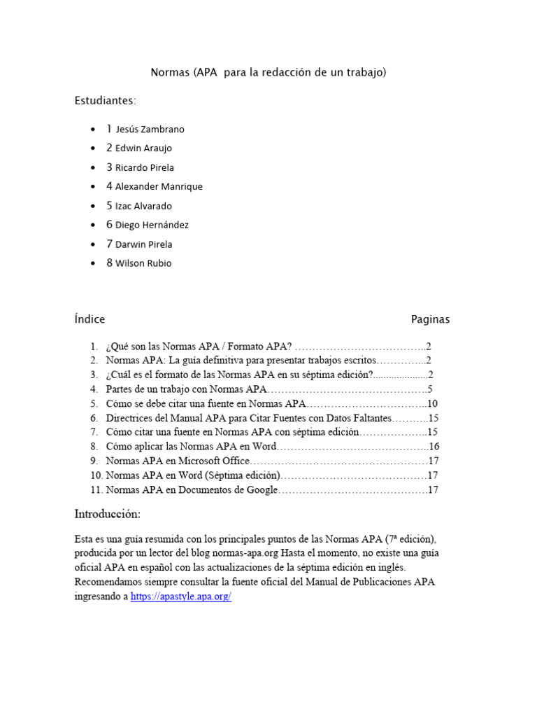 Guía de Normas APA para Trabajos Escritos | PDF | Estilo apa ...