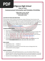 Hillgrove Commencement Information and Schedule of Activities 2024