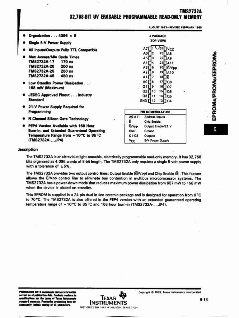 TMS2732 Texas Instruments | PDF
