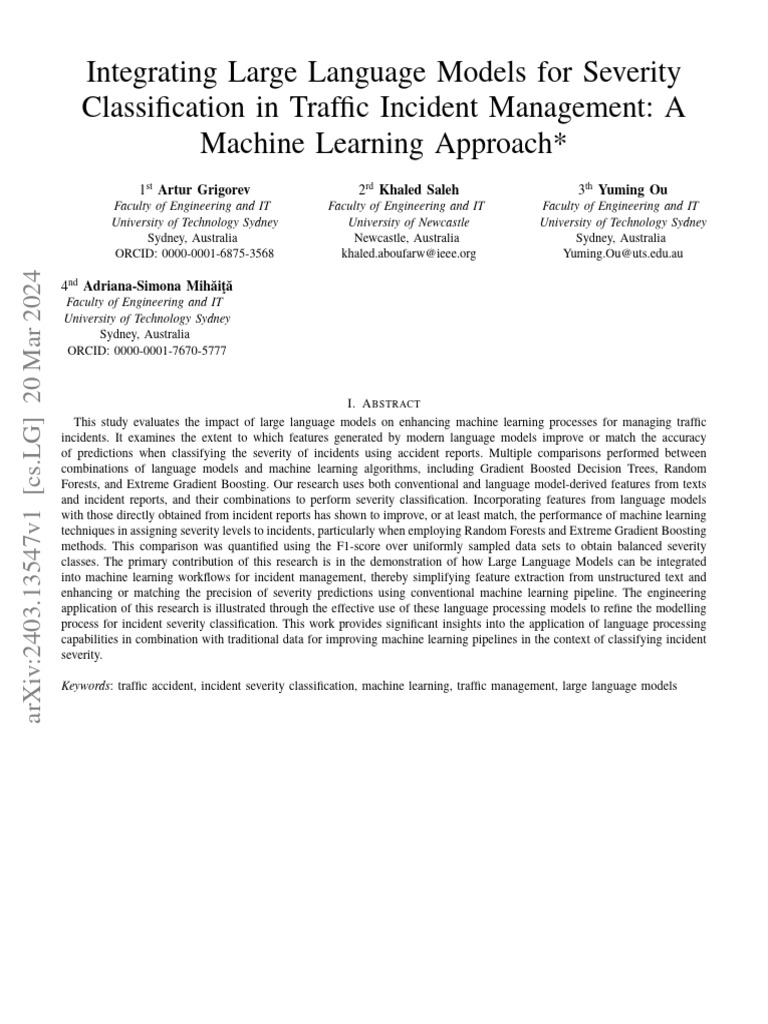 Integrating Large Language Models For Severity Classification in ...