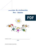 Informe de Evaluación Pre - Kinder