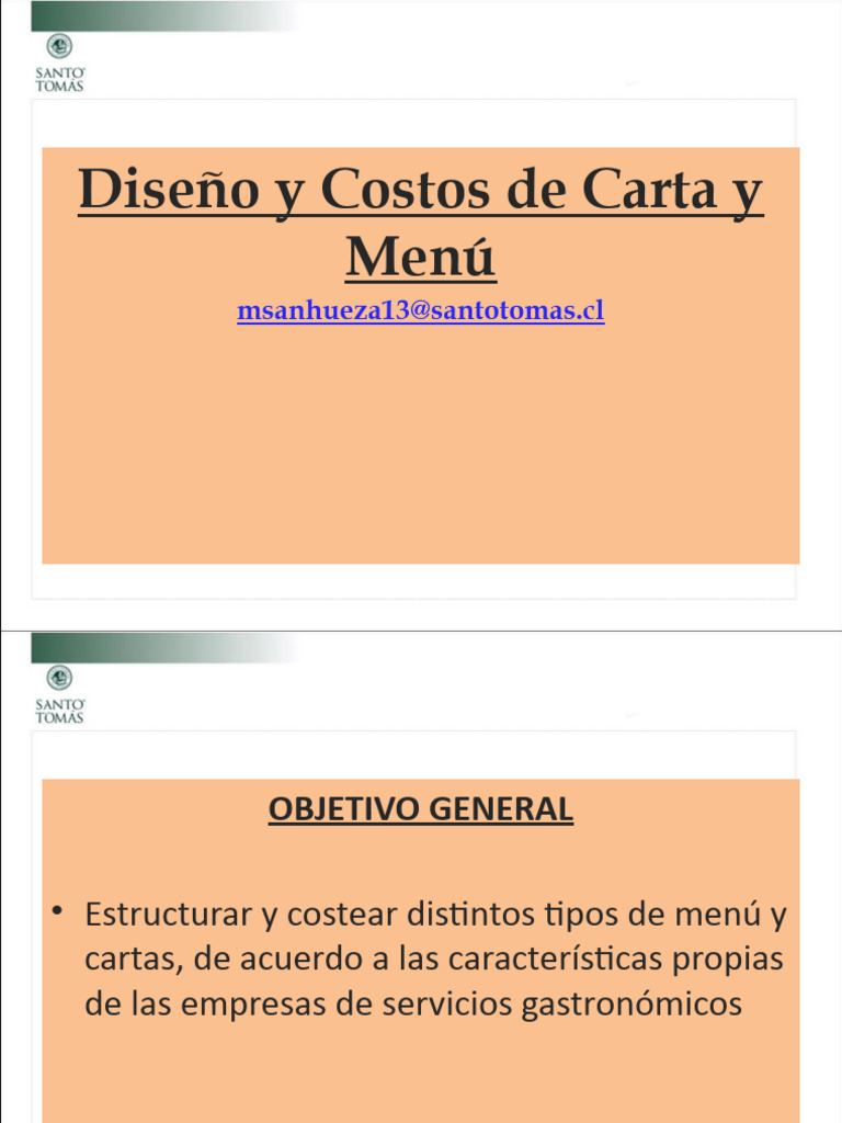 Diseño y Costos de Menús Gastronómicos | PDF | Cocina | Alimentos