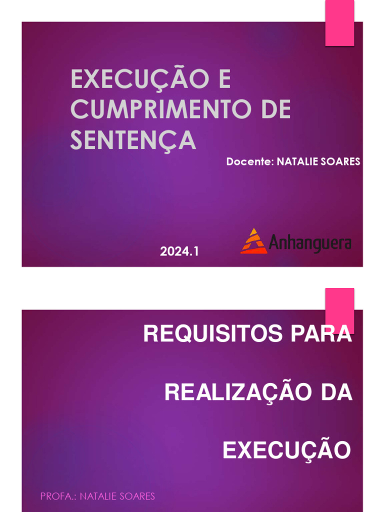 Aula 2 - Requisitos Execucao 2 | PDF | Lei das Obrigações | Sentença ...
