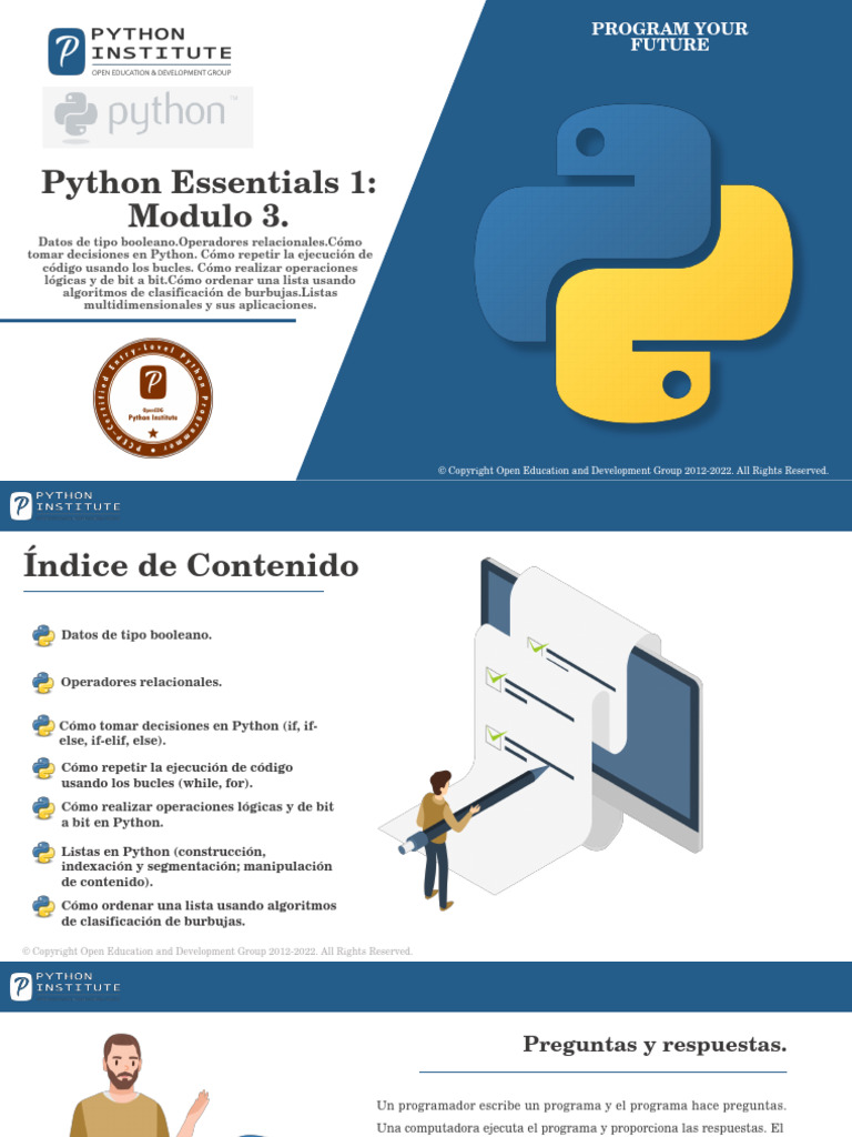 Python essentials 1 modulo 3 pdf poco python lenguaje de