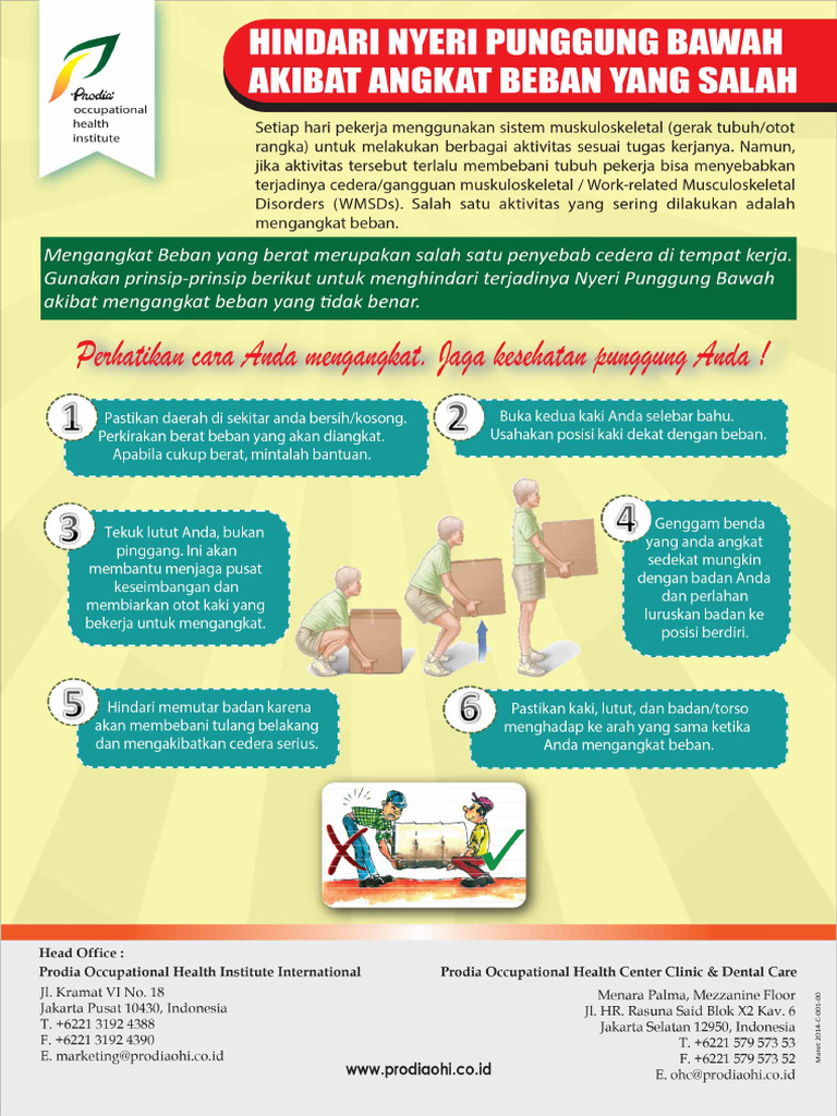 Maret 2014-C-001-00-Ergonomic Lifting-Poster | PDF
