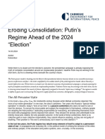Eroding Consolidation Putin's Regime Ahead of The 2024 "Election" - Carnegie Endowment For International Peace