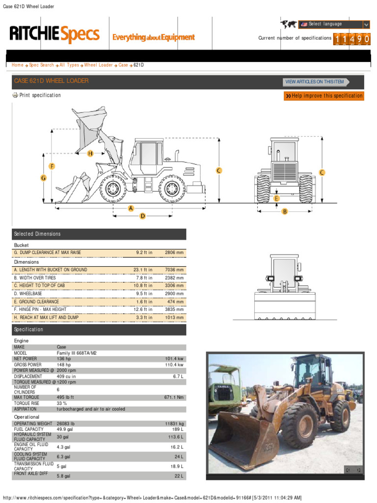 Case 621d Wheel Loader Pdf Loader Equipment Truck