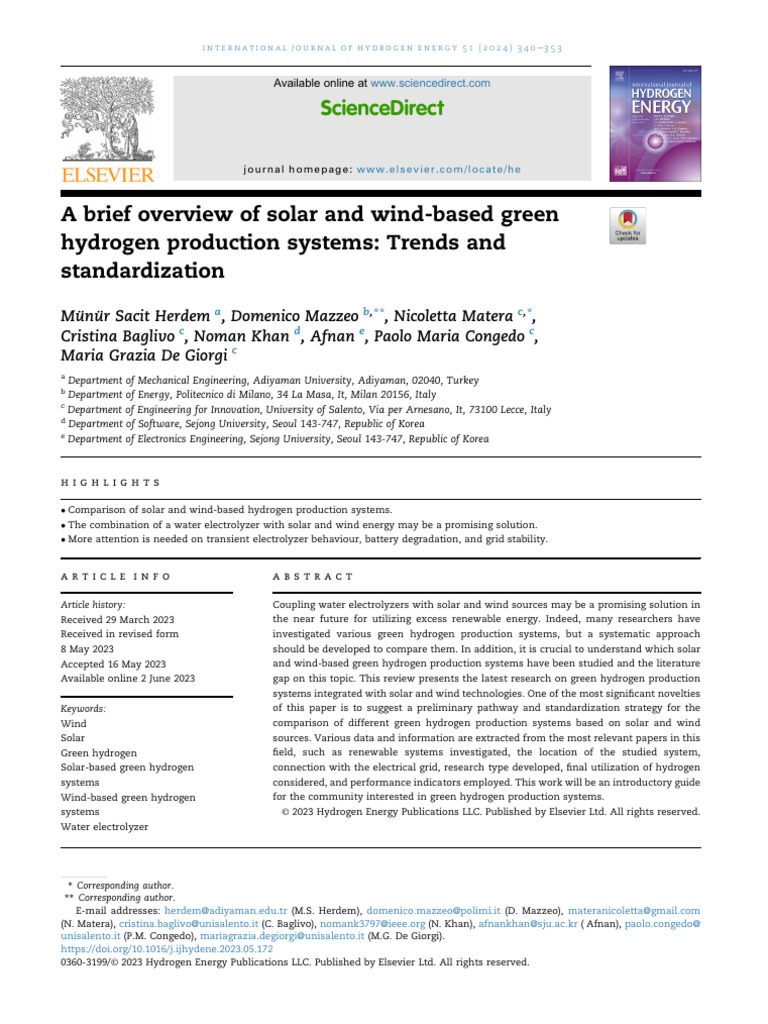 Solar and Wind Green Hydrogen Systems | PDF | Energy Storage | Solar Power