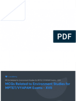 MCQs Related To Environment Studies For MPTETVYAPAM Exams XVII No Anno