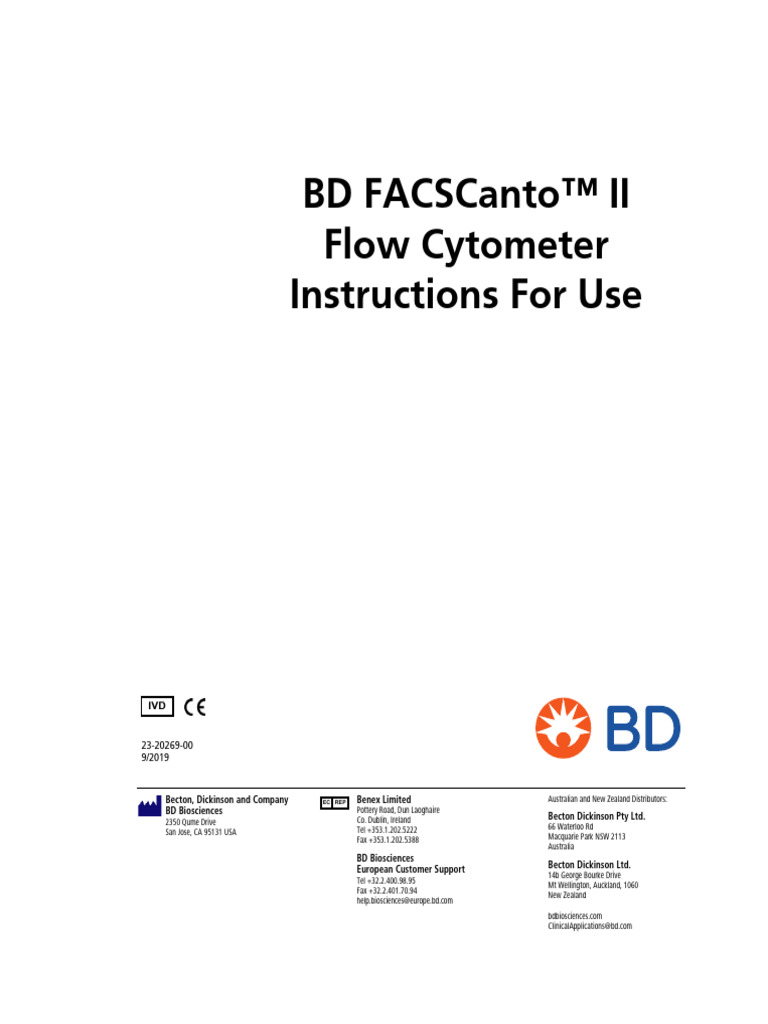 23-20269-00 BD Facscanto II Ifu en | PDF | Flow Cytometry | Menu ...