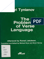 The Problem of Verse Language - Yury Tynyanov