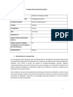 Syllabus Psicologia Educacional I 2024.25 Seccion 3