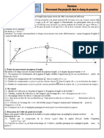 Exercices 4 Mouvement Dun Projectile Dans Le Champ de Pesanteur PR Hammou Mouna