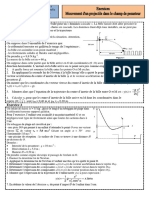 Exercices 6 Mouvement Dun Projectile Dans Le Champ de Pesanteu PR Hammou Mouna