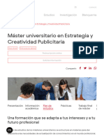 Máster Universitario en Estrategia y Creatividad Publicitaria - Blanquerna - Universitat Ramon Llull