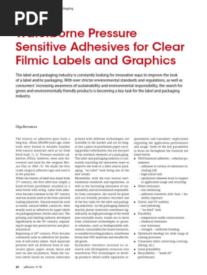 Waterborne PSA for Clear Filmic Labes and Graphics