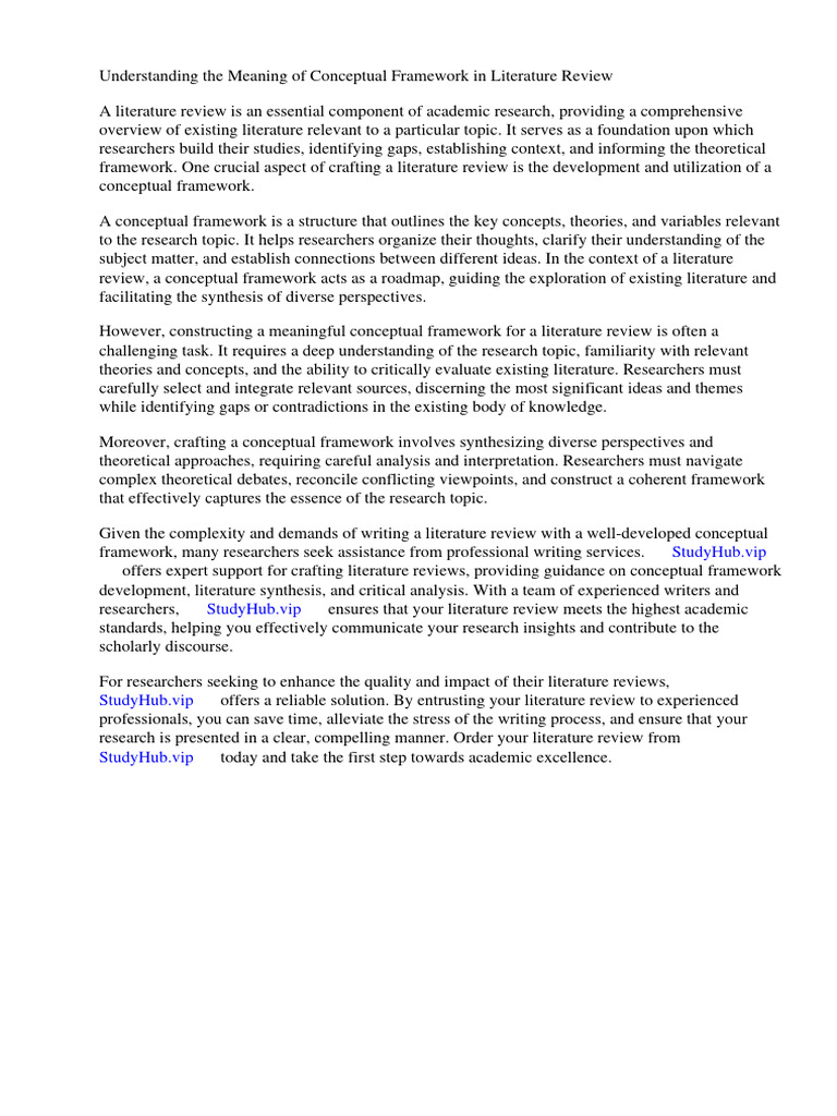 Meaning of Conceptual Framework in Literature Review | PDF | Conceptual ...
