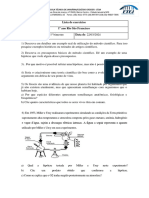 Lista de Exercícios 1 Bimestre Biologia B