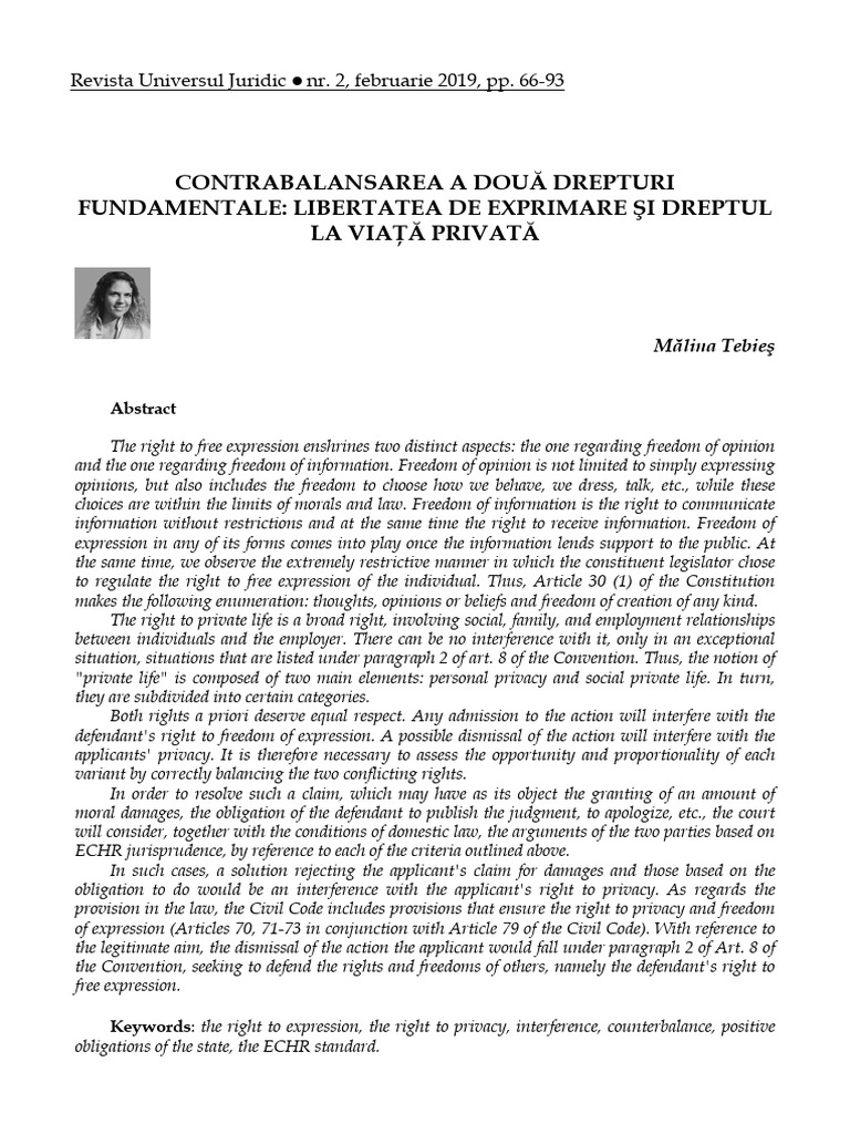 Balancing Free Expression and Privacy | PDF | Freedom Of Speech | Privacy