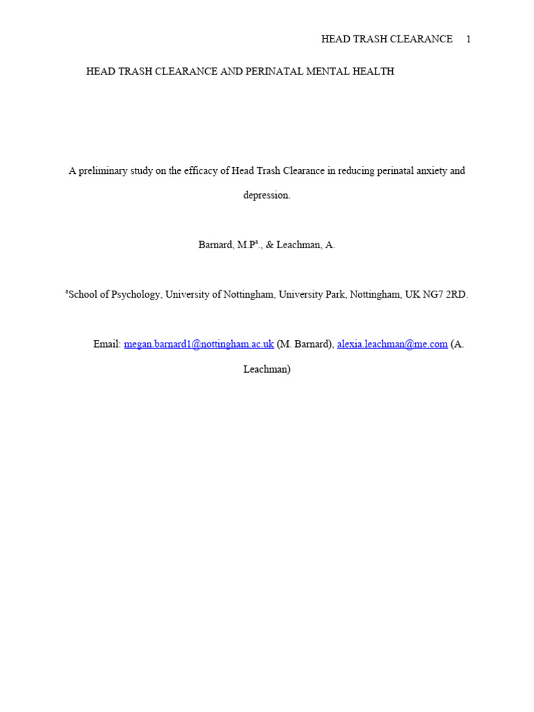 HTC and Perinatal Mental Health | PDF | Cognitive Behavioral Therapy ...