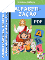 Material 09 - Alfabetização - Alfabeto Católico - Alfabeto Bastão - Descobrindo Palavras Catolicas
