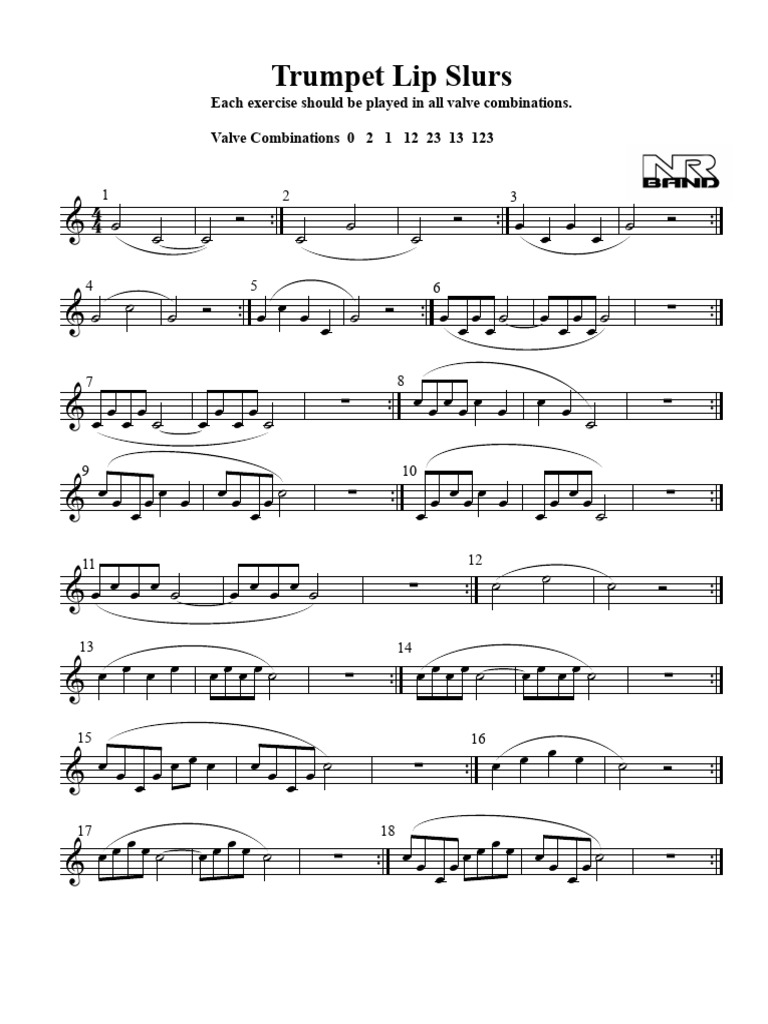 Trumpet Lip Slurs PDF