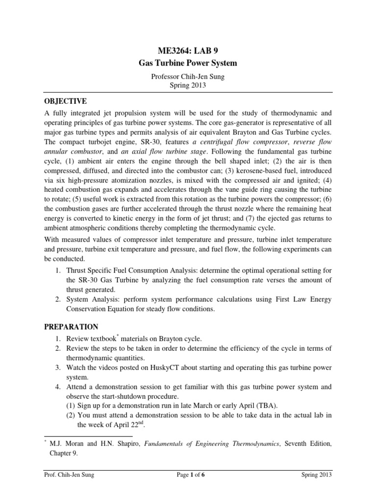 Gas Turbine Power System Pdf Jet Engine Turbine
