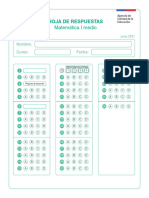 Hoja de Respuestas Matematica I MEDIO Monitoreo2021