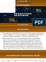 Lecture 10 - Transportation Model (P1)