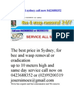 Bee Removal Sydney Call Now 0423688352