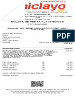 Boleta de Venta Electrónica: Empresa de Transportes Chiclayo S.A. R.U.C. 20103626448