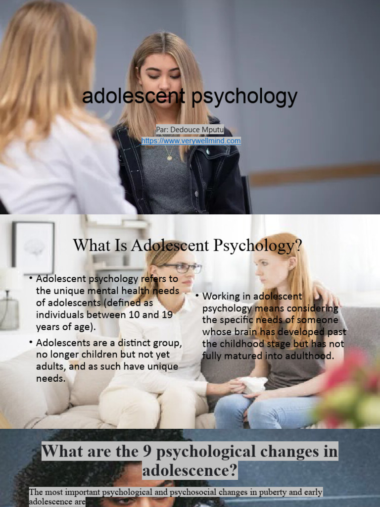 Adolescent Psychology Pdf Adolescence Psychotherapy