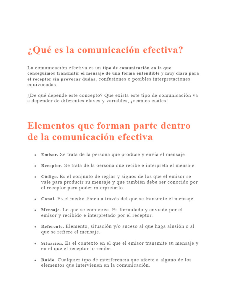 Claves para una comunicación efectiva | PDF | Comunicación ...