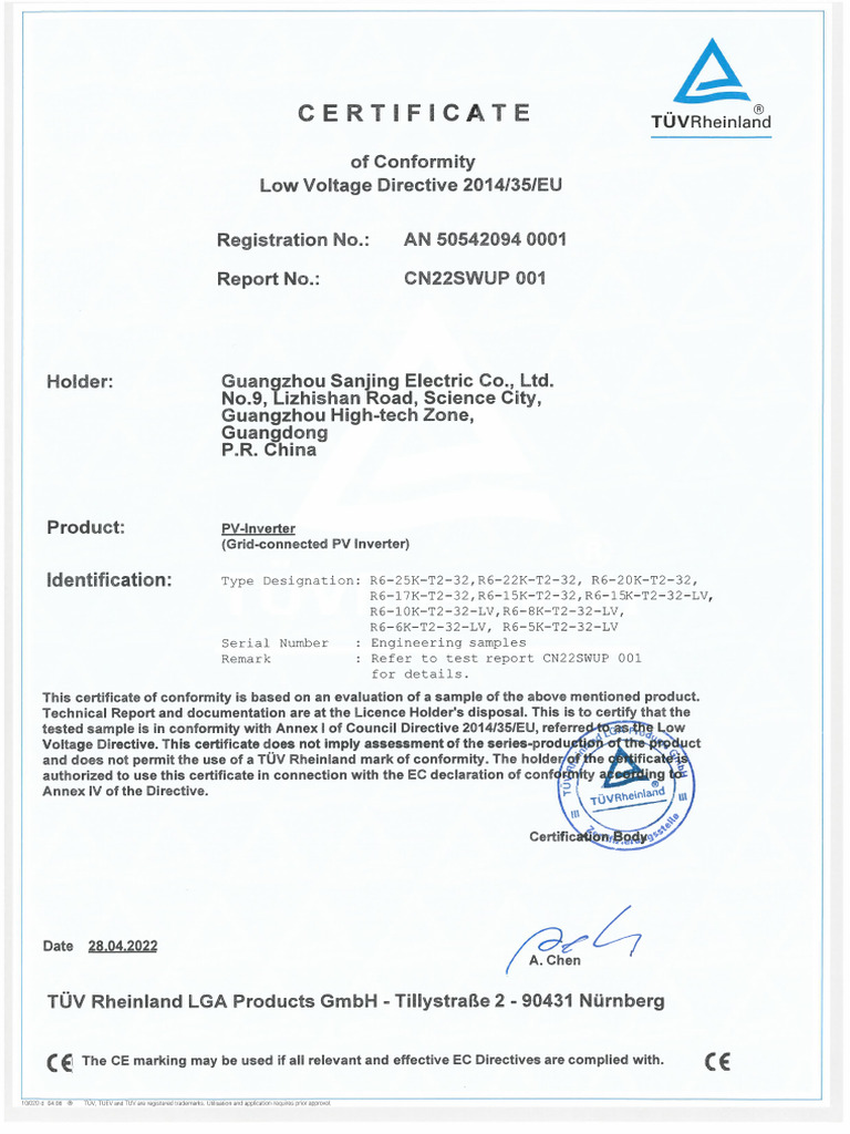 R6 - (15-25)K-T2-32 LVD certificate | PDF
