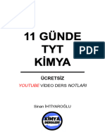 11 Günde TYT Kimya A4 Birleştirilmiş Notlar - 64 Sayfa (32 Kağıt)