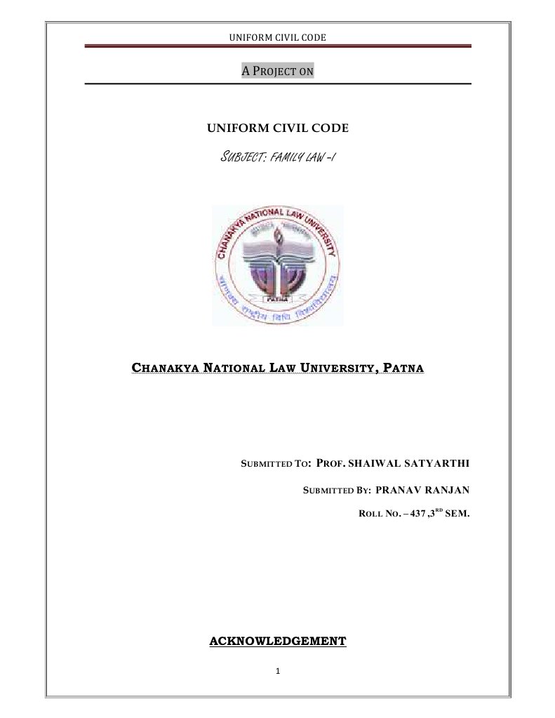 Uniform Civil Code Overview | PDF | Virtue | Government Information