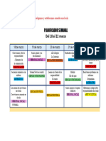 Planificador Semanal: Del 18 Al 22 Marzo