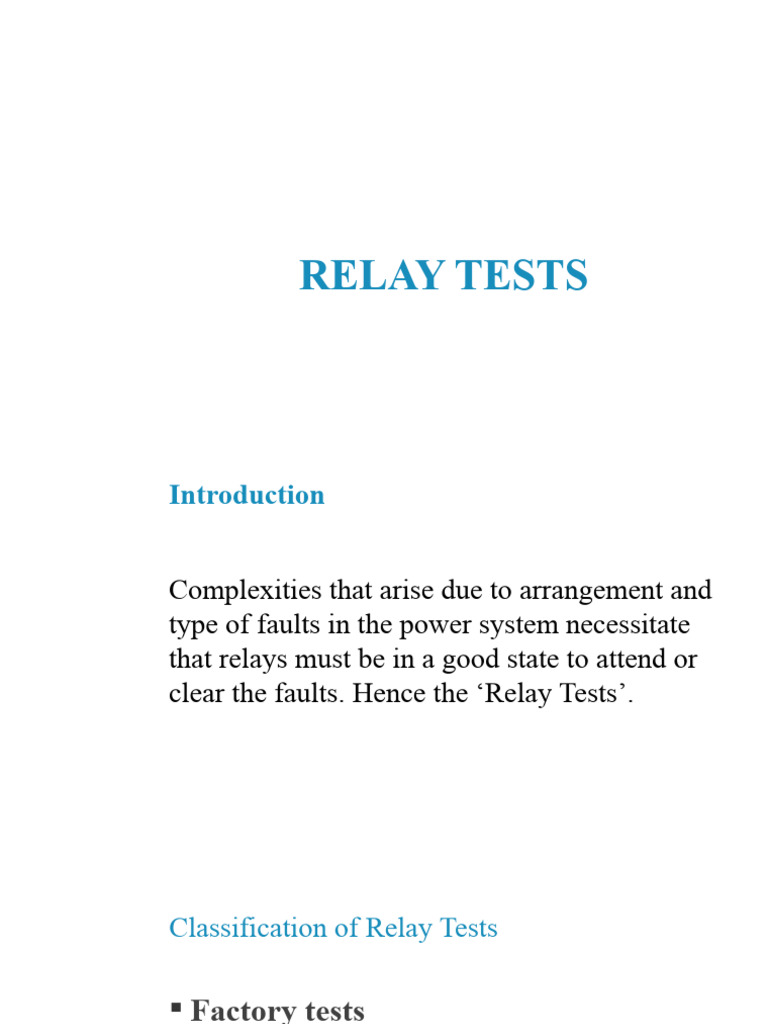 Protection Relay Testing Procedures | PDF | Relay | Transformer
