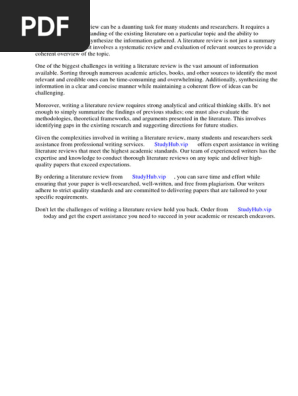 How to Write Literature Review Book