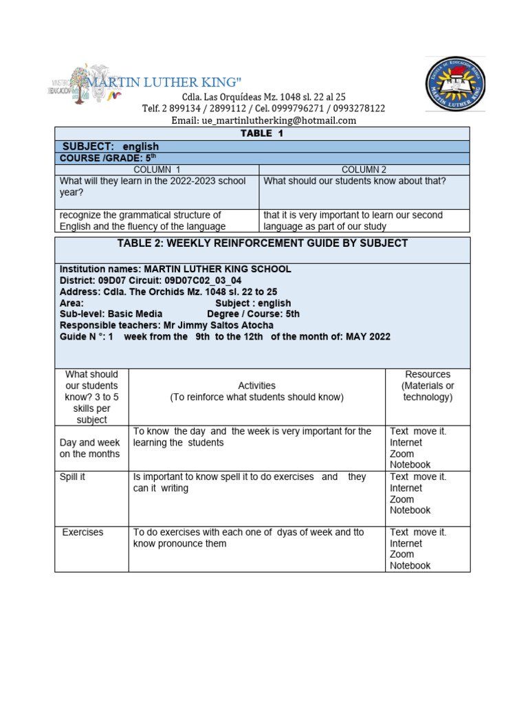 English 5 Week 1,2,3,4 | PDF | Adjective | Verb