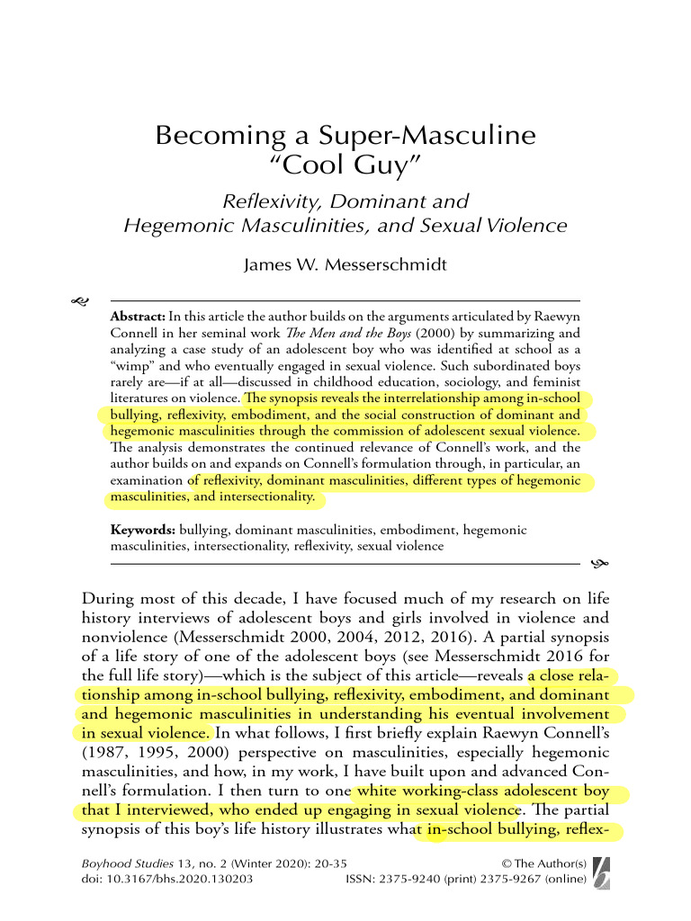 Super-Masculinity and Sexual Violence | PDF | Masculinity | Gender