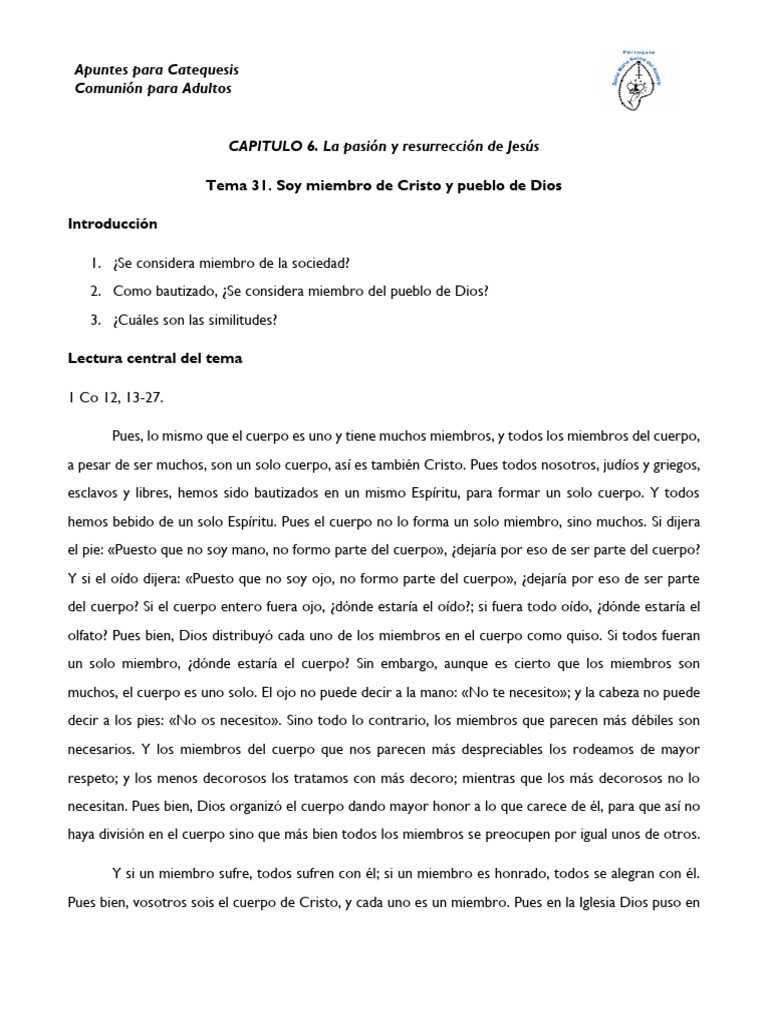 Cuerpo de Cristo: Unidad y Diversidad | PDF | Pablo el apóstol | Cristo ...