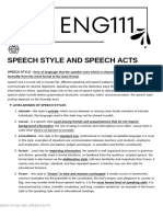 Speech Style and Speech Act