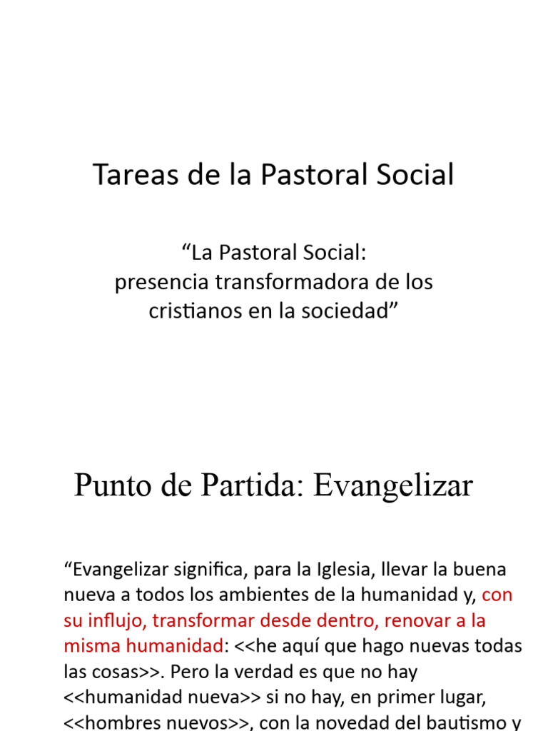 Tareas Clave en la Pastoral Social | PDF | Pecado | Iglesia Católica