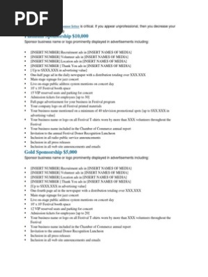 Sponsorship Proposal