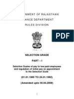 Selection Grade Rules For Rajasthan Employees