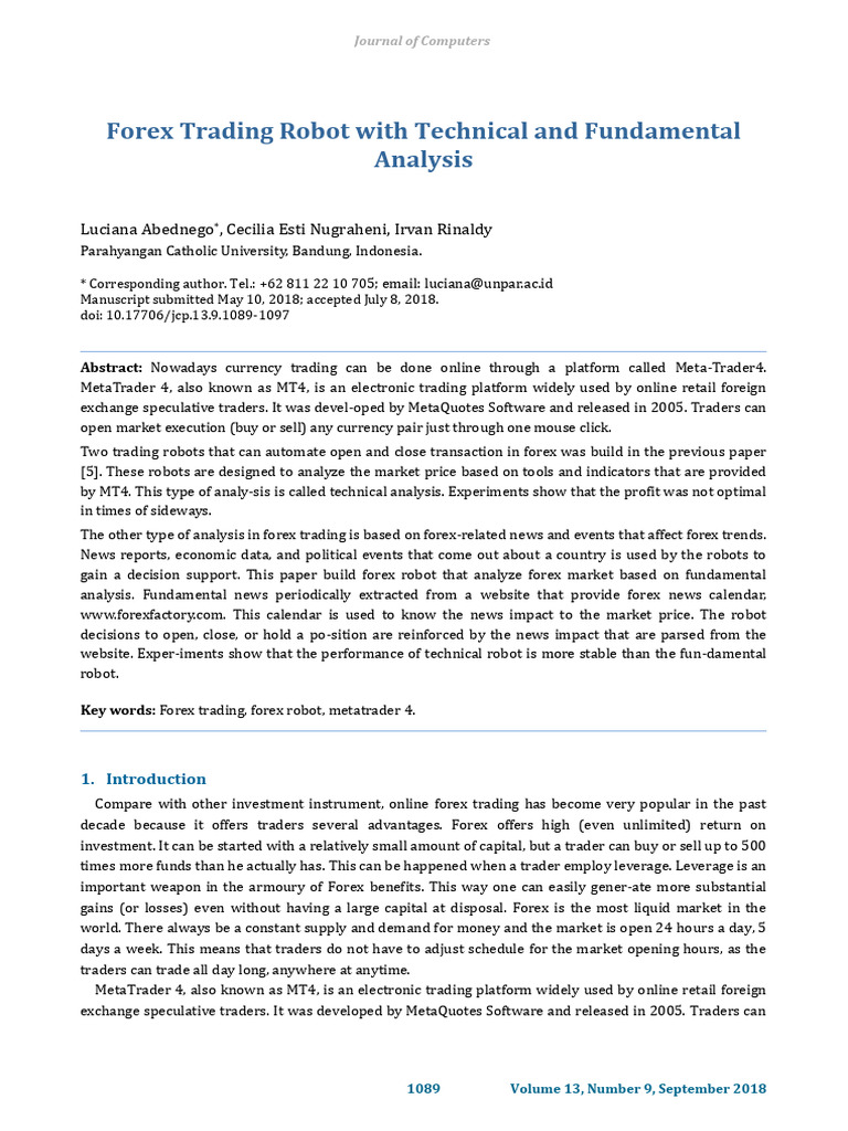 Forex Robot Performance Analysis 2018 | PDF