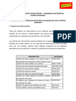 Especificaciones Técnicas para Ins de Agua Contra Incendio